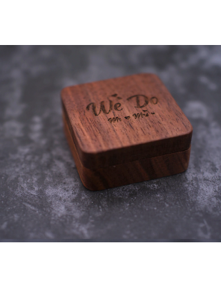 Boîte porte alliances en bois "We do"