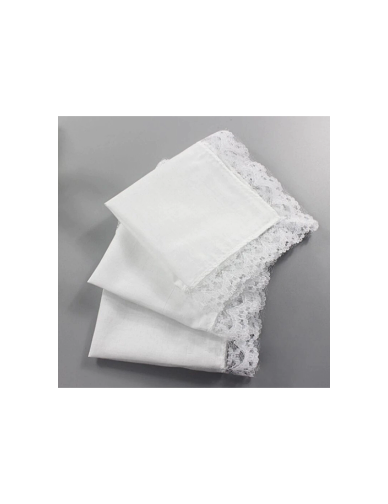 Mouchoir blanc dentelle pour la mariée